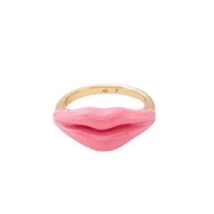 $68 Kate Spade Lips Pink Enamel Ring